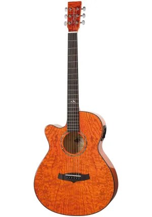 Tanglewood Azure TA4CEHNLH Super Folk Acoustic Guitar, Shoreline Amber, Left Handed