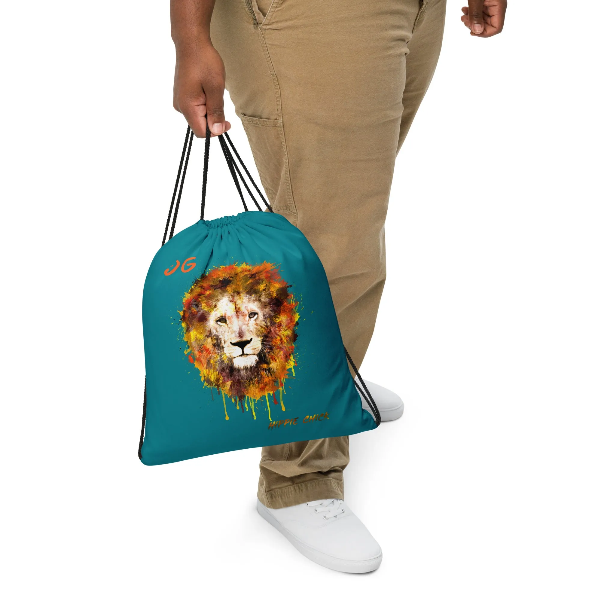 Teal Drawstring Bag