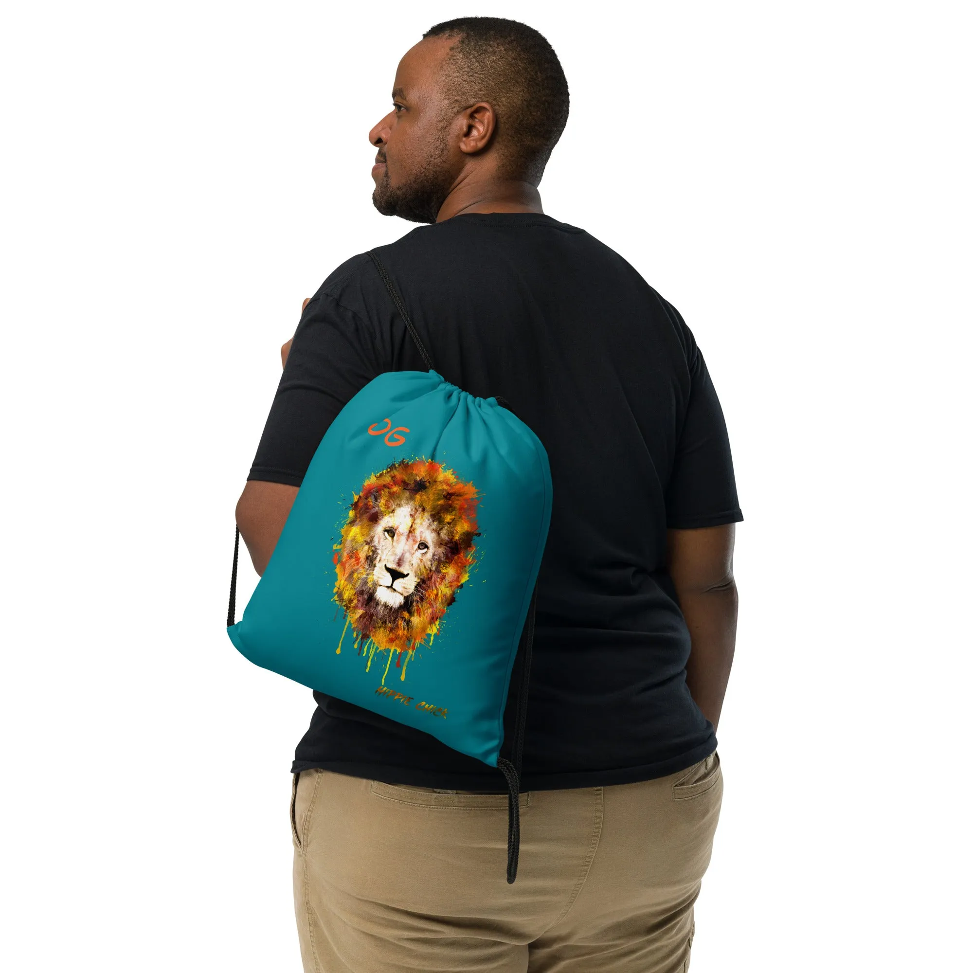 Teal Drawstring Bag