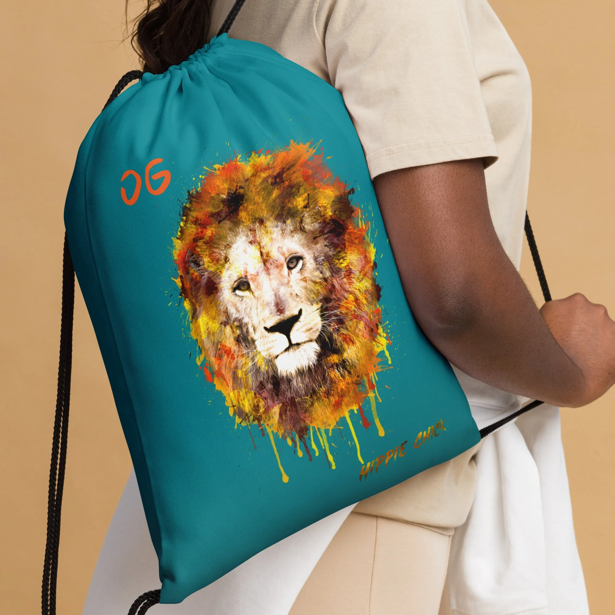 Teal Drawstring Bag