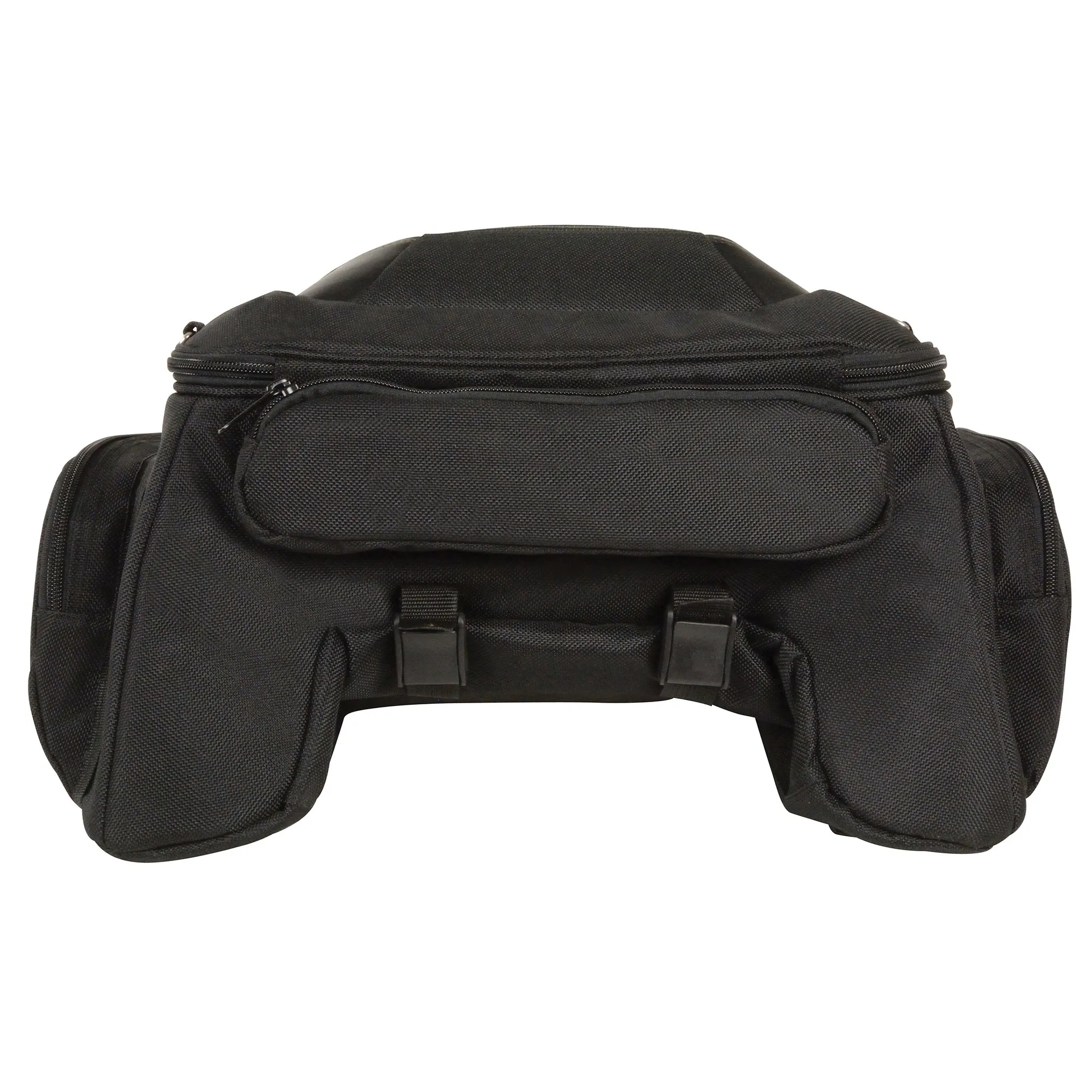 Textile Back Rack Sissy Bar Bag w/ Four Outer Pockets (14X16X16)