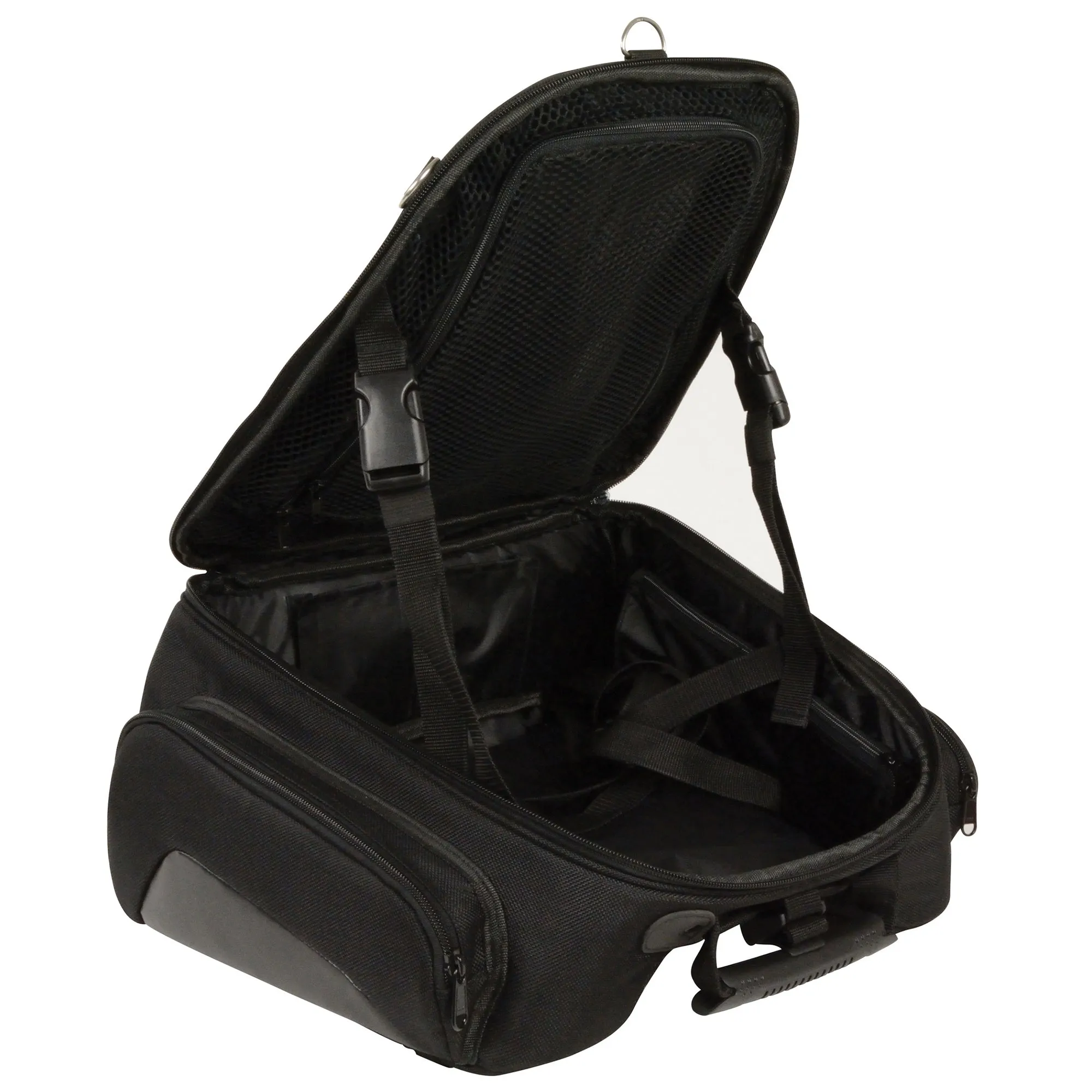 Textile Back Rack Sissy Bar Bag w/ Four Outer Pockets (14X16X16)