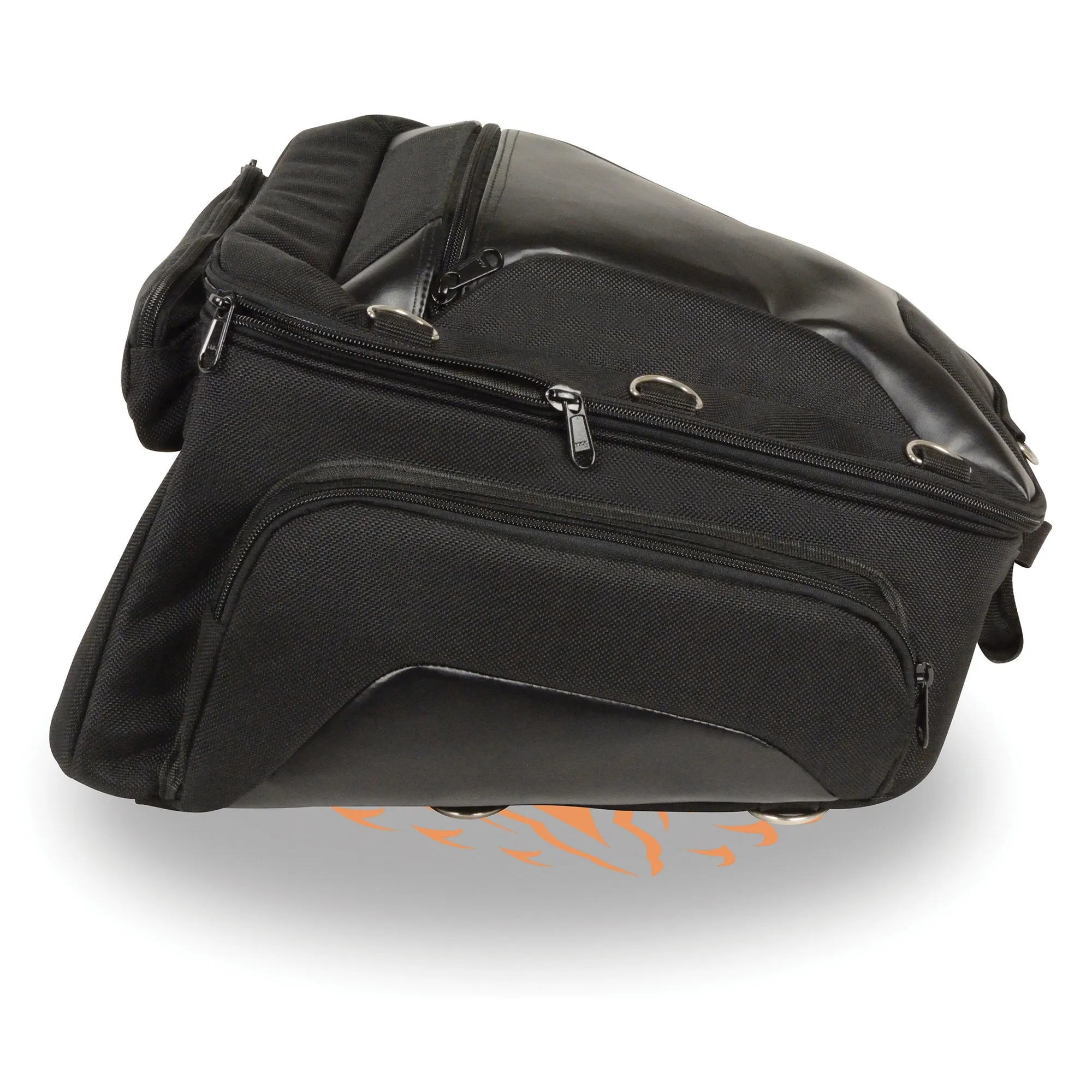 Textile Back Rack Sissy Bar Bag w/ Four Outer Pockets (14X16X16)