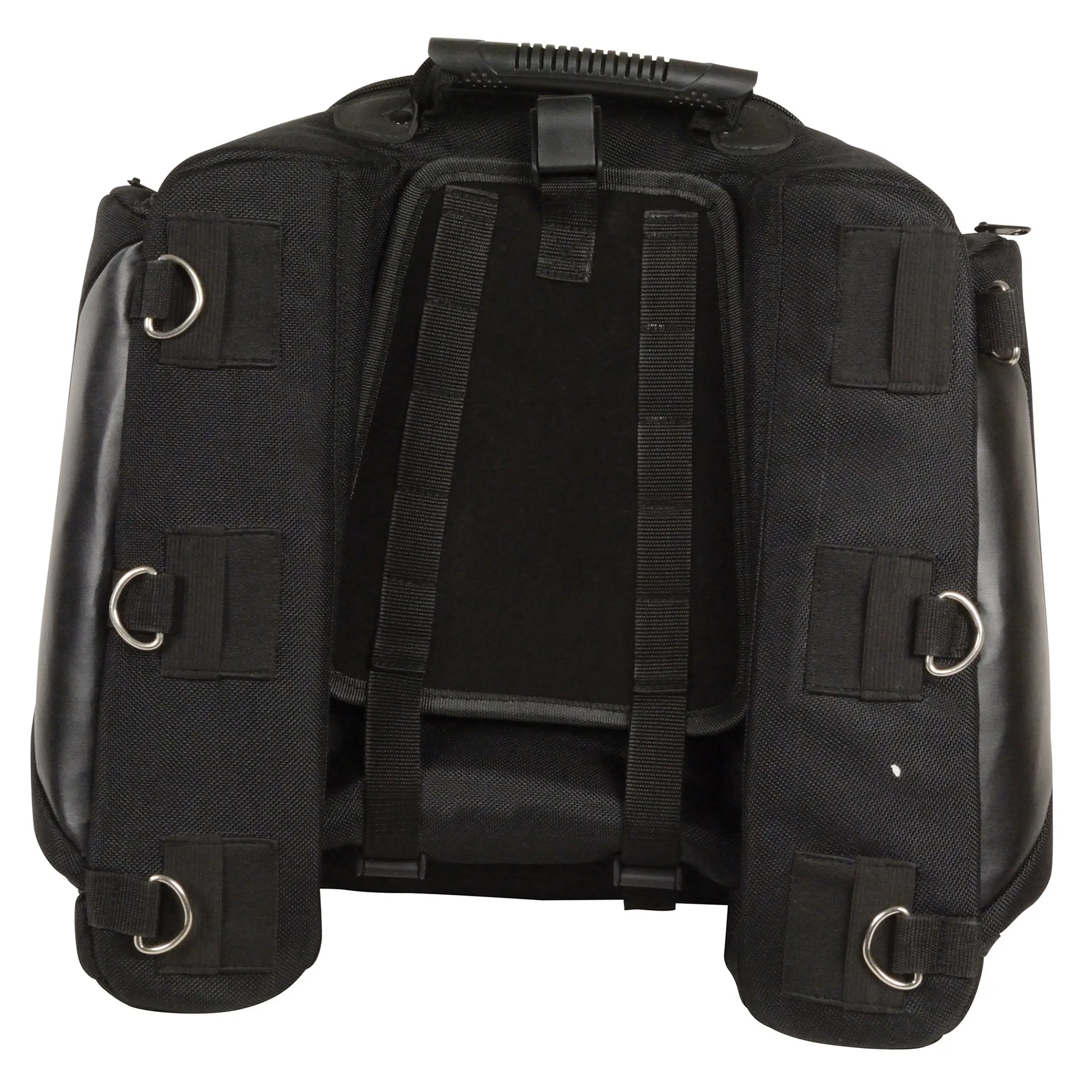 Textile Back Rack Sissy Bar Bag w/ Four Outer Pockets (14X16X16)