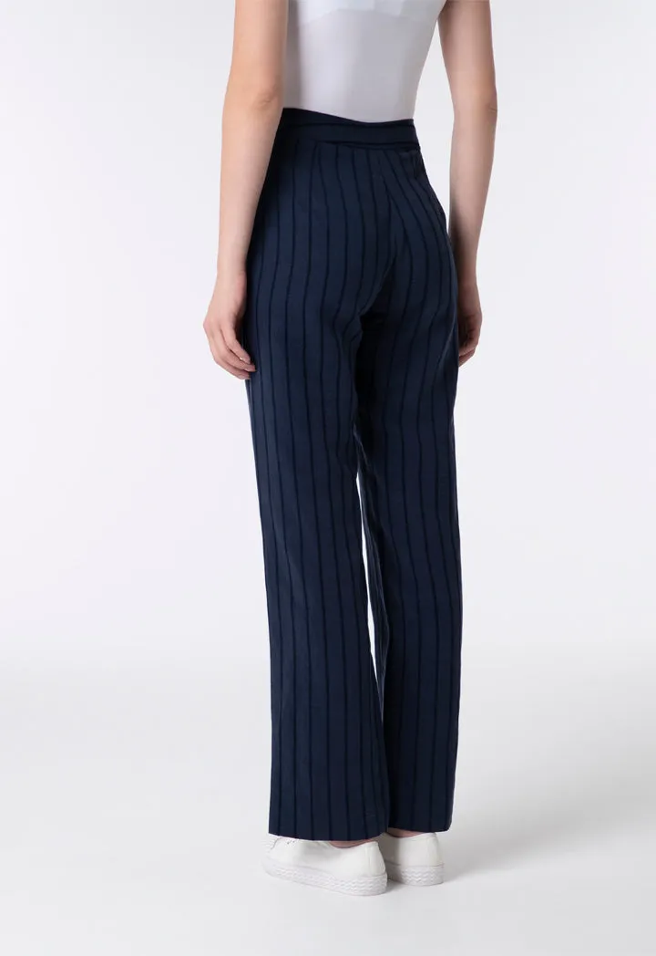 Textured Striped Pattern Trouser