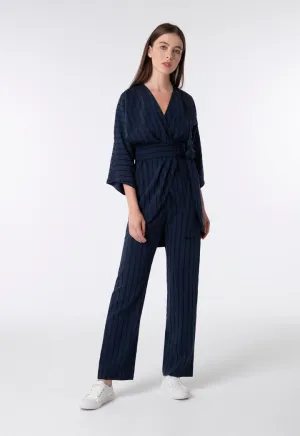 Textured Striped Pattern Trouser