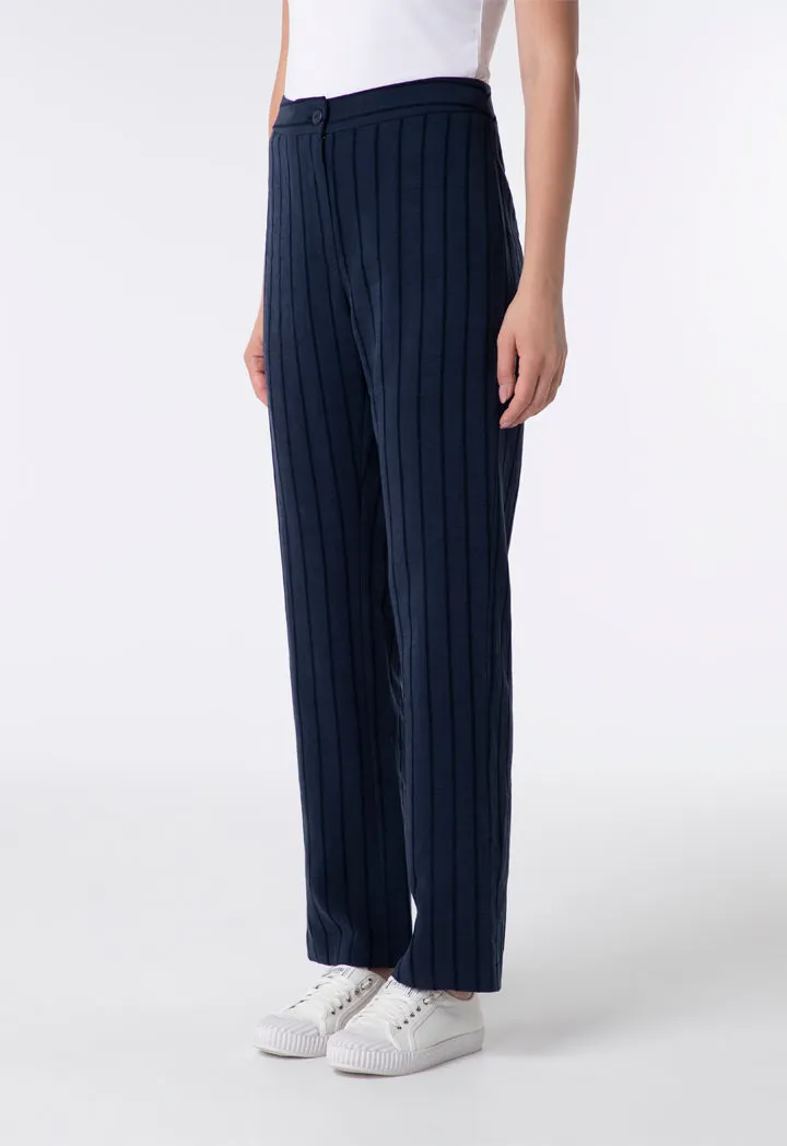 Textured Striped Pattern Trouser