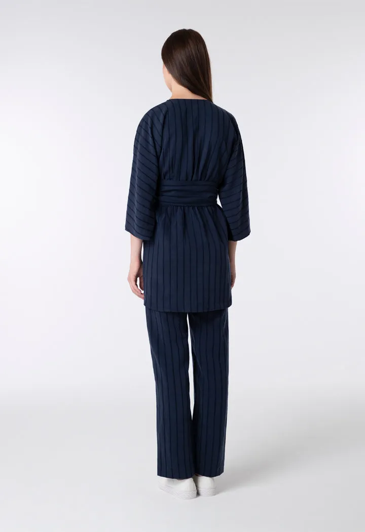 Textured Striped Pattern Trouser