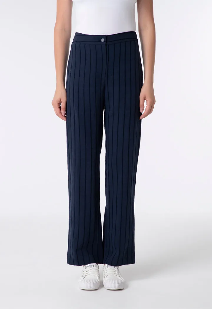 Textured Striped Pattern Trouser