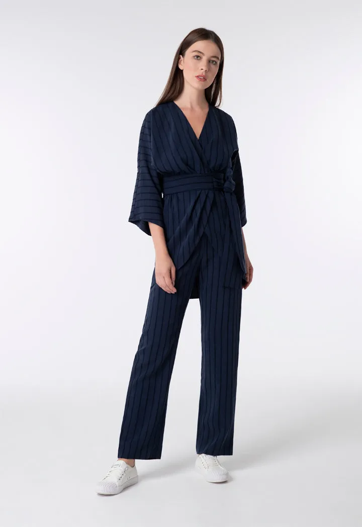 Textured Striped Pattern Trouser