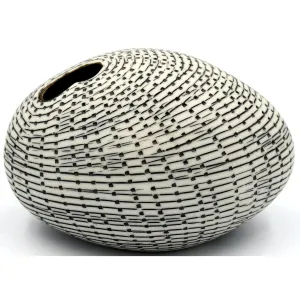 Thai Vase, Pebble Mini Patterned Black