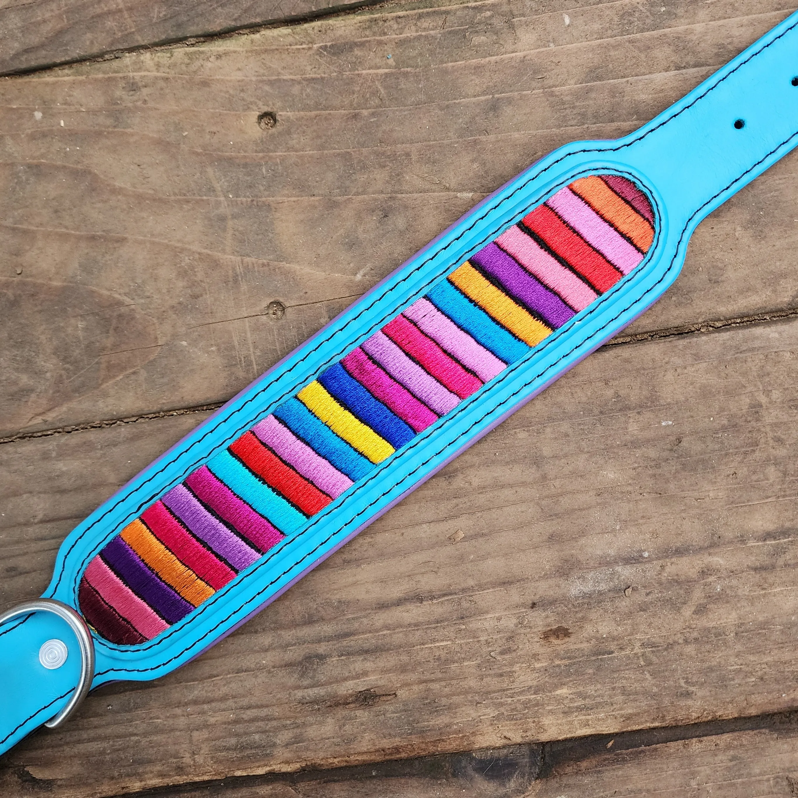 The Brandi (blue with purple padding)