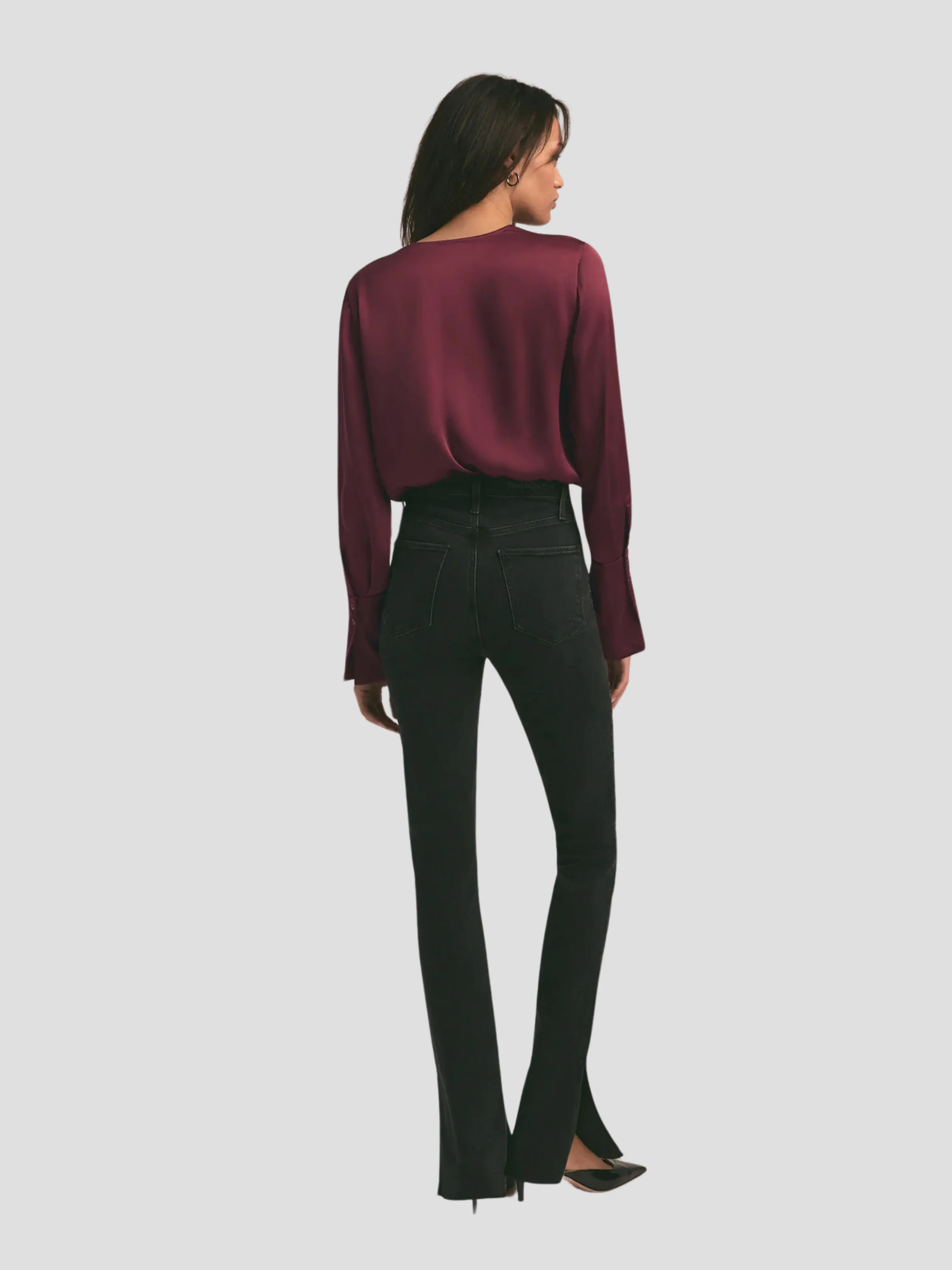 The Date Blouse in Burgundy