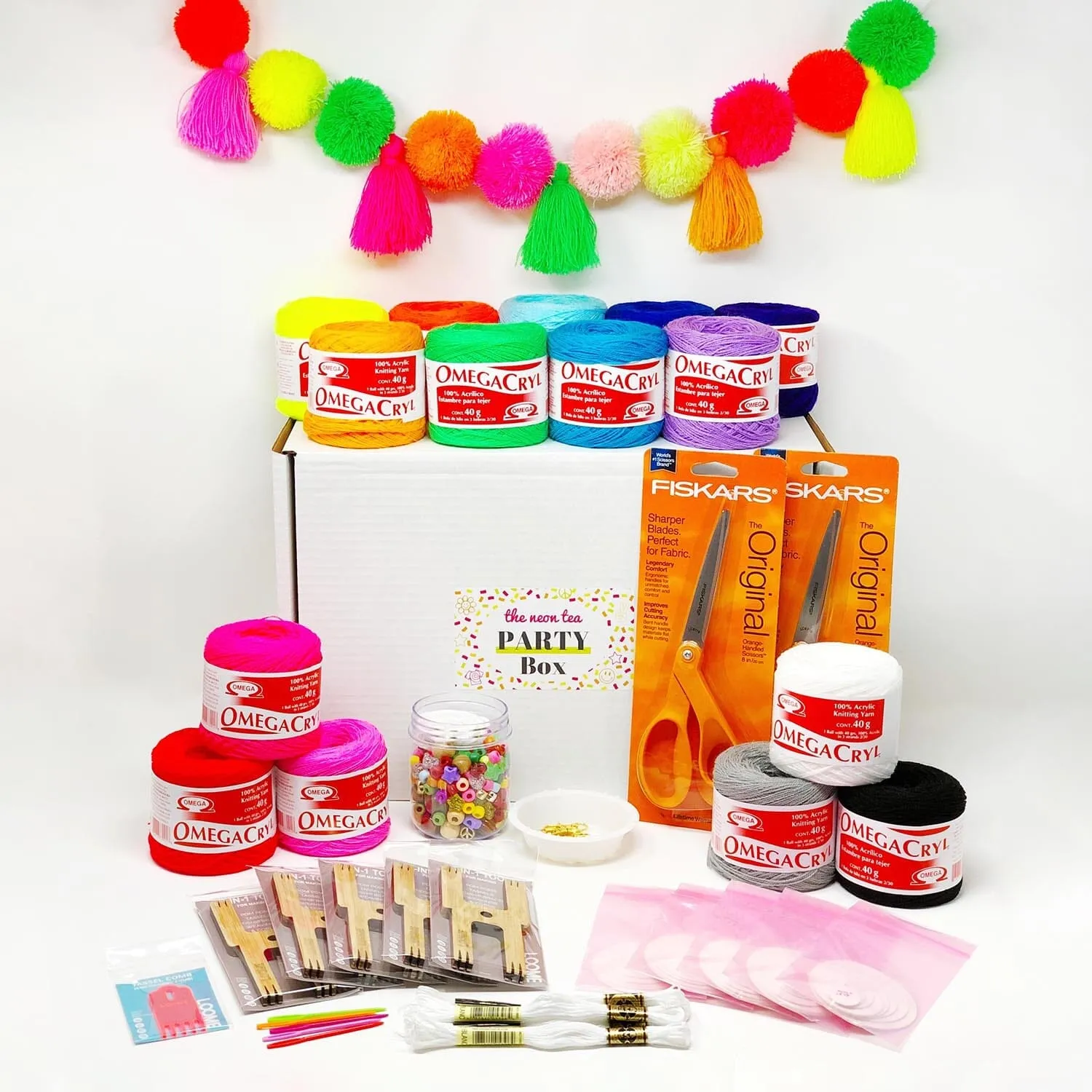The Neon Tea PARTY Box - Pom Poms & Tassels