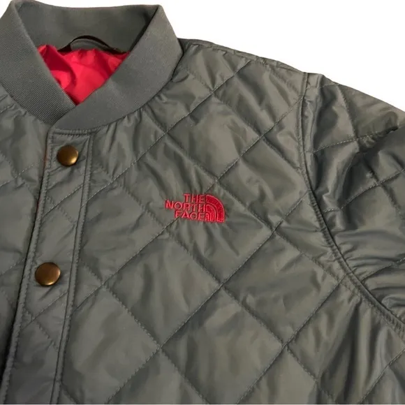 The North Face Button Up Bomber Jacket | Blue &amp; Pink | Women’s Small