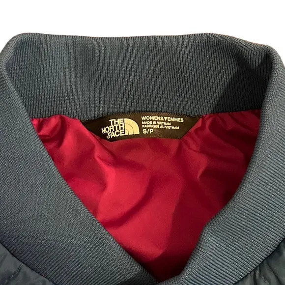 The North Face Button Up Bomber Jacket | Blue &amp; Pink | Women’s Small