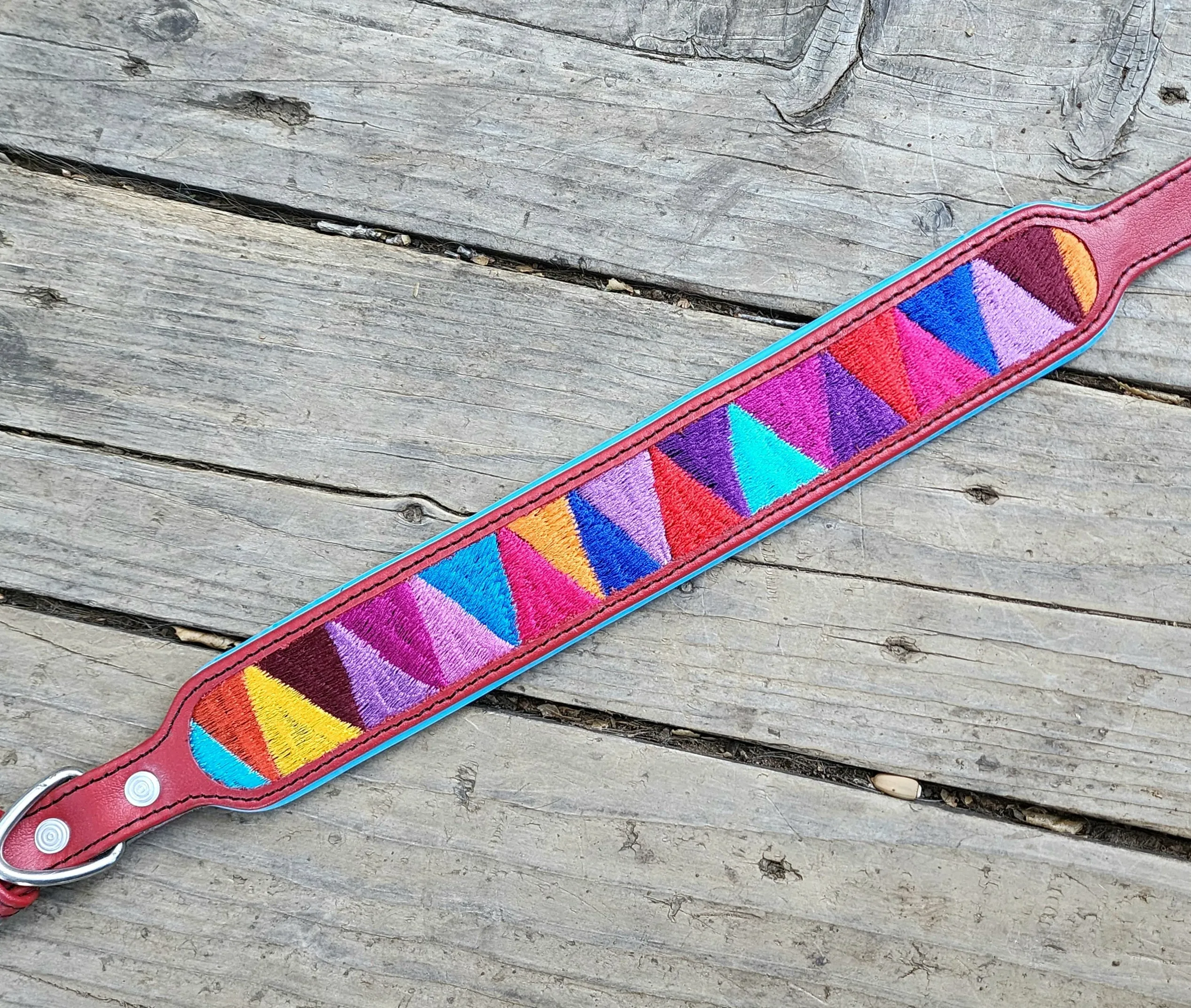 The Sofia (red with blue padding)