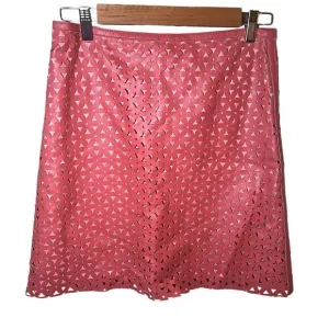 The Wrights SZ 4 Laser Cut 100% Leather Mini Skirt Rock Concert Coquette Western