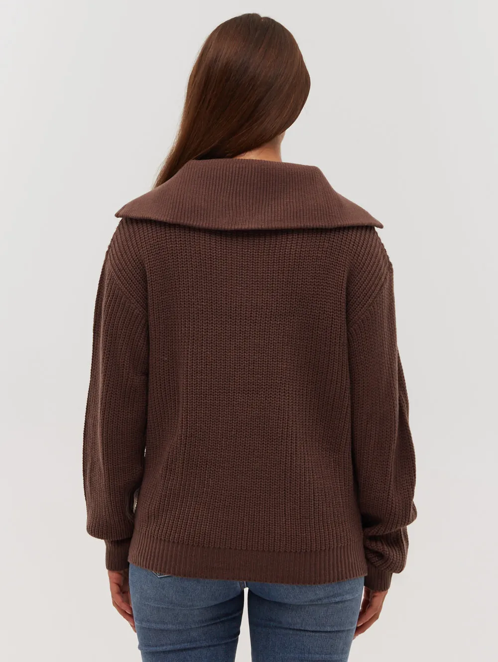 Thurynn Oversize Zippered Funnel Sweater