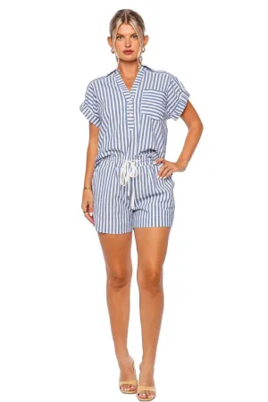 Tijana Blue & White Striped Short