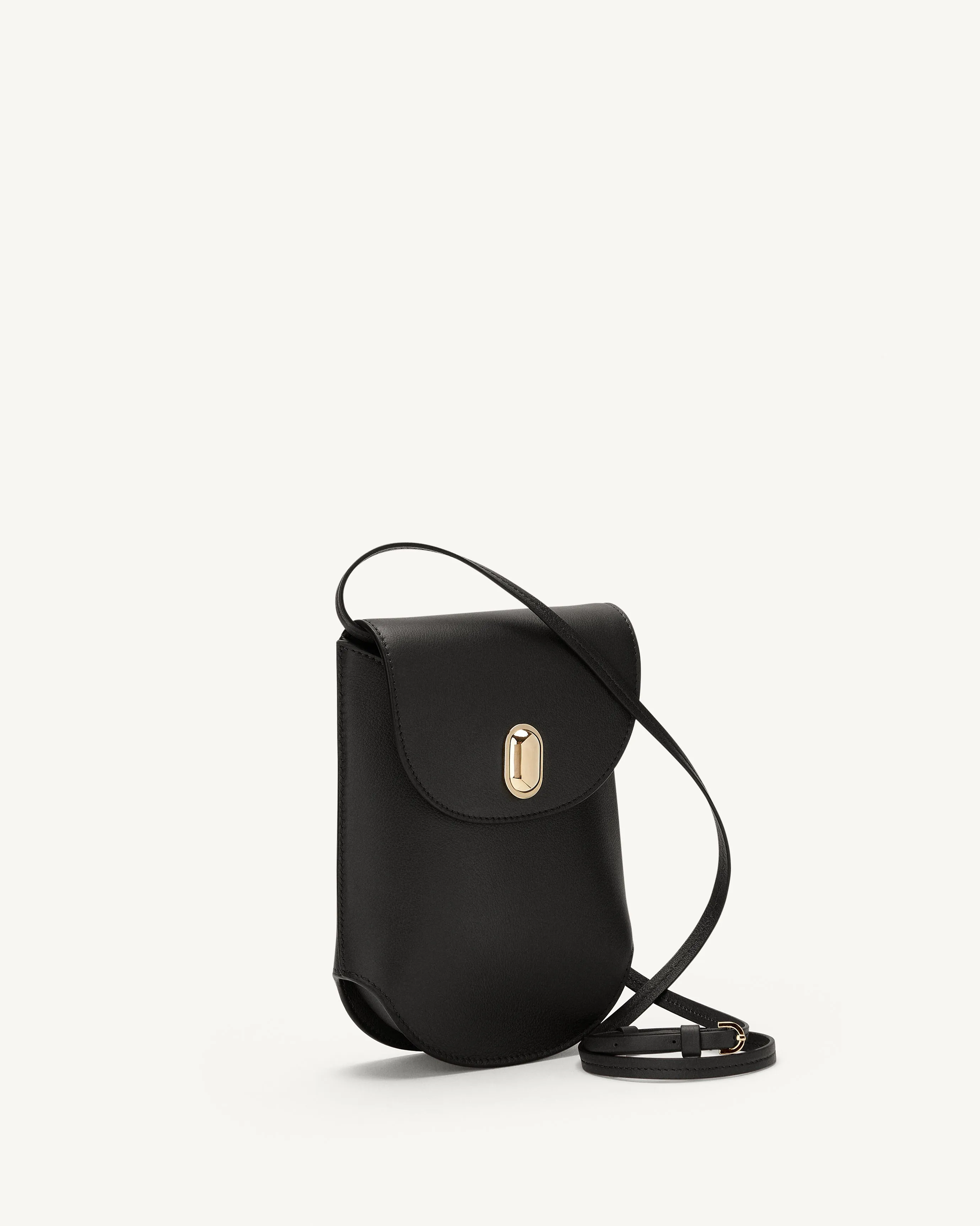 Tondo Pouch in Black Leather
