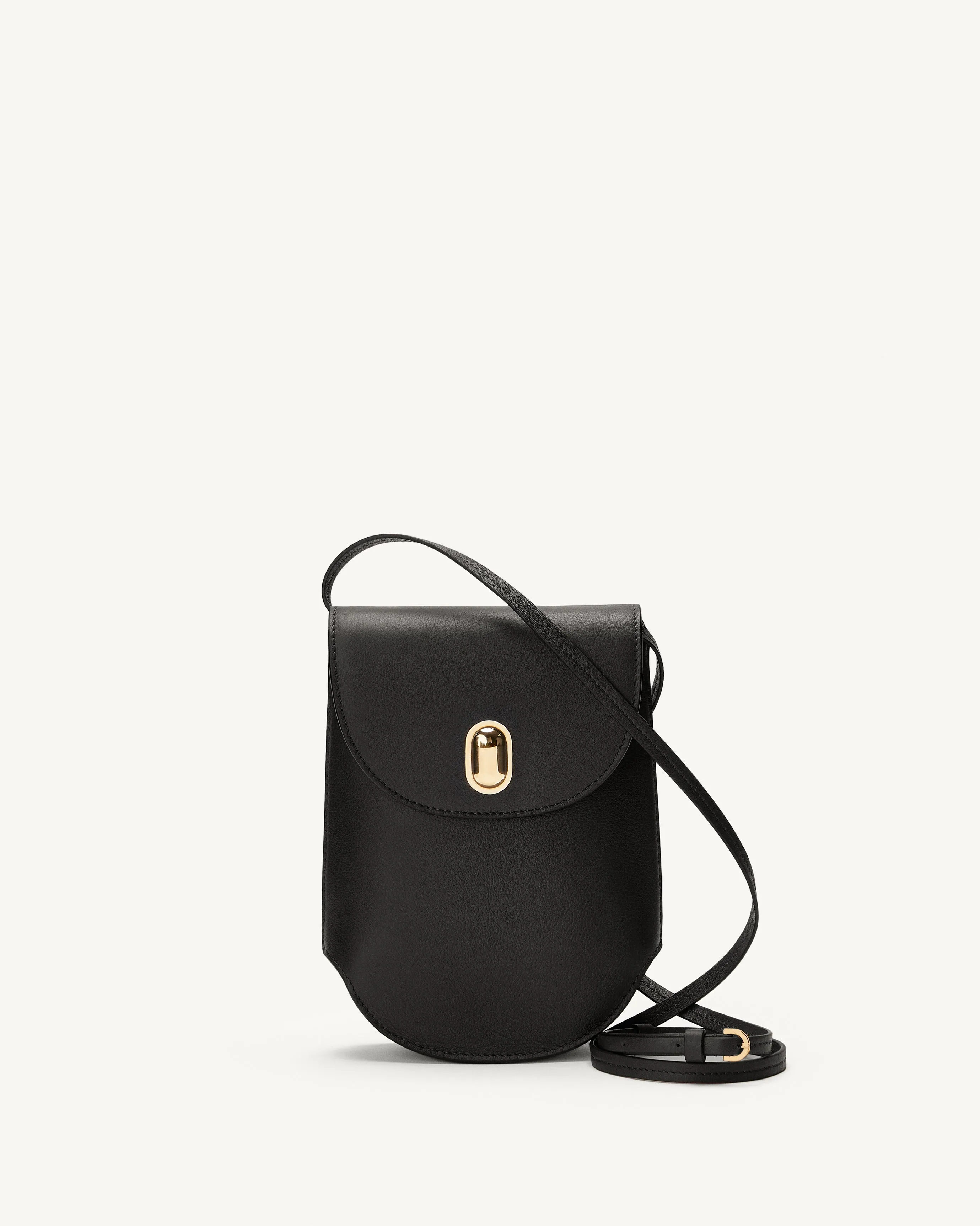 Tondo Pouch in Black Leather