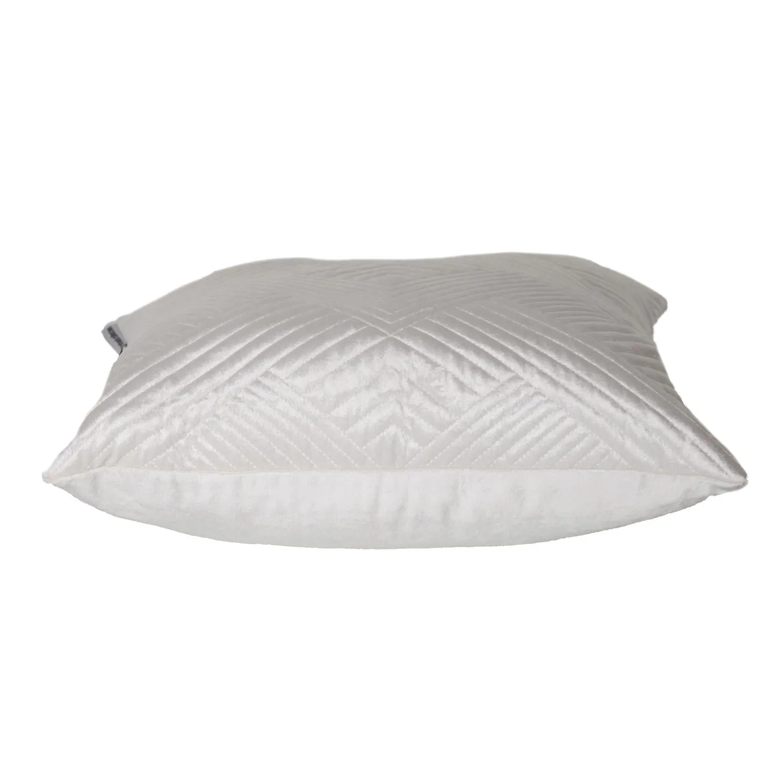 Transitional White Quilted Throw Pillow