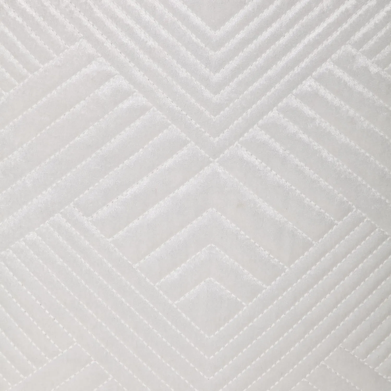 Transitional White Quilted Throw Pillow