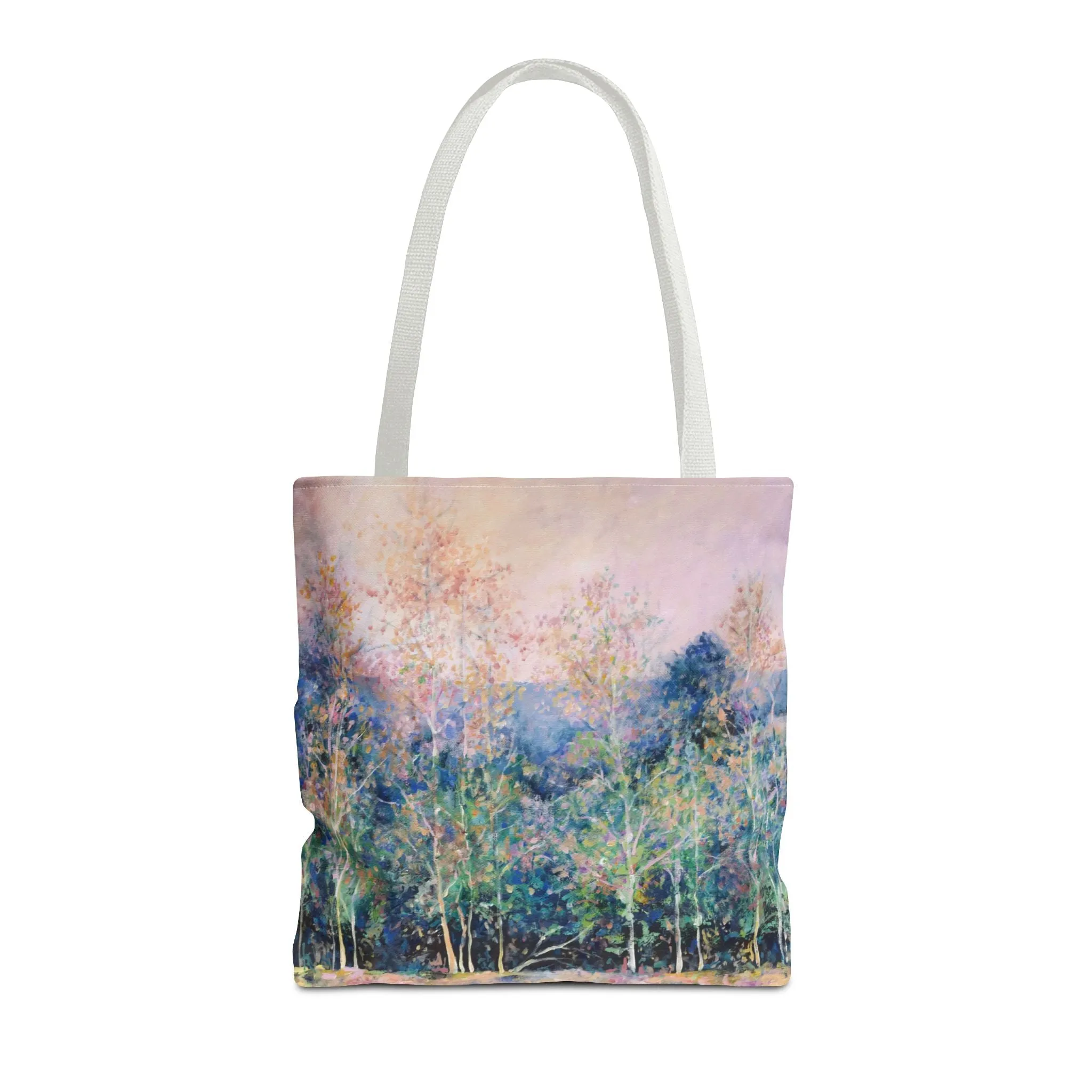 Tree Nature Landscape Art Tote Bag Canvas Shopping Bag - Symphony of Trees - Leslie Karpinski