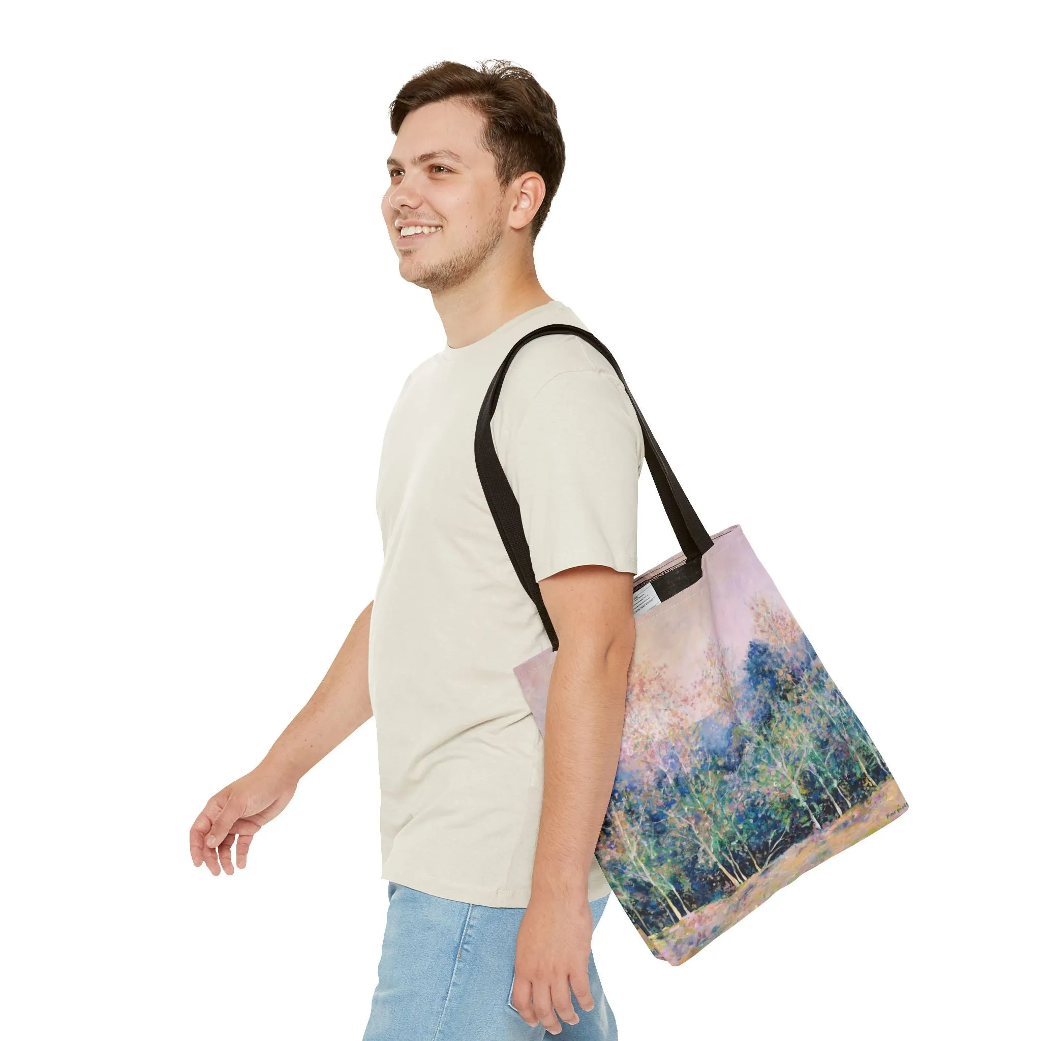 Tree Nature Landscape Art Tote Bag Canvas Shopping Bag - Symphony of Trees - Leslie Karpinski