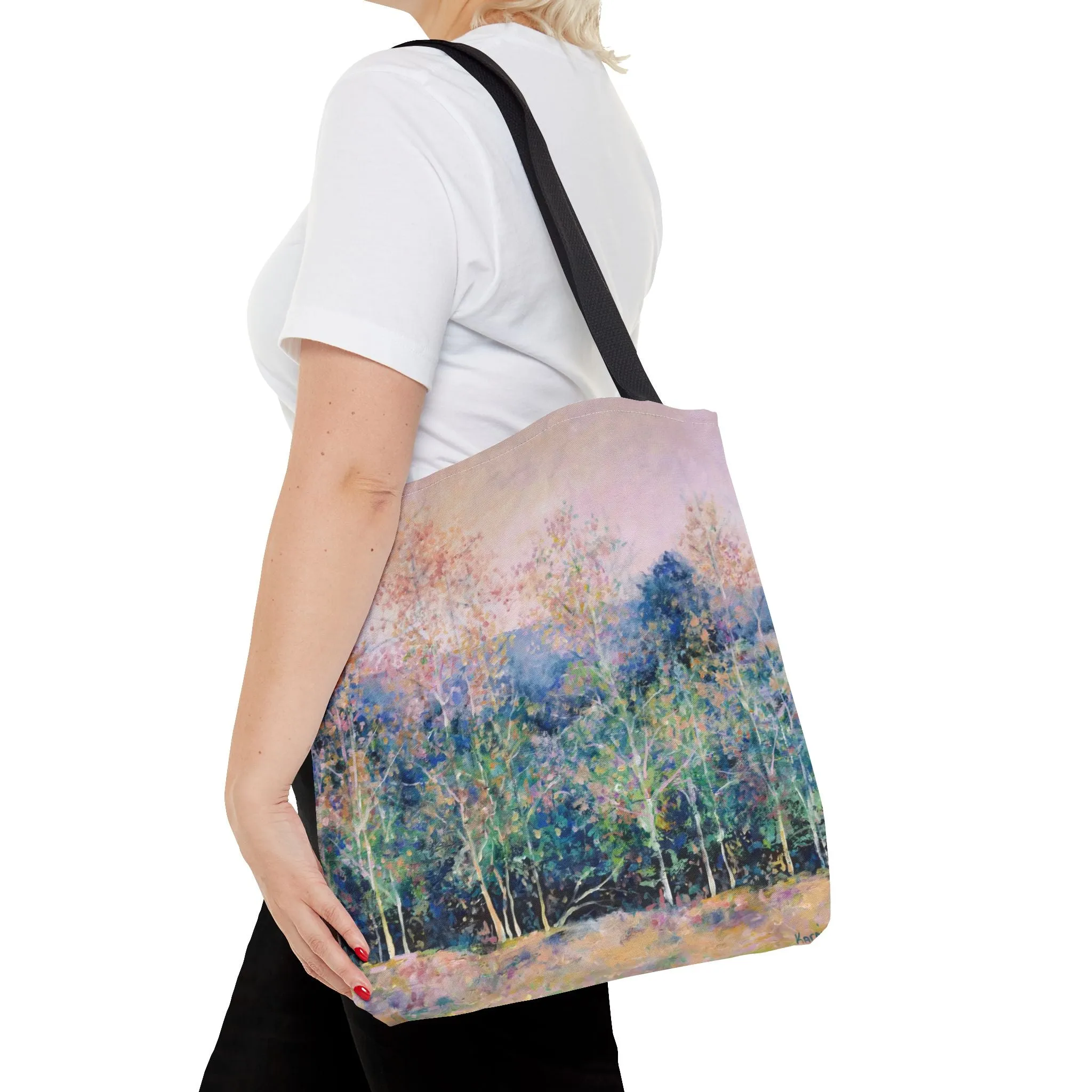 Tree Nature Landscape Art Tote Bag Canvas Shopping Bag - Symphony of Trees - Leslie Karpinski