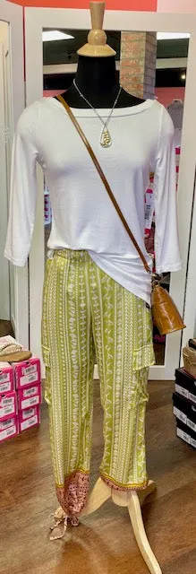 Tribal Border Print Cargo Pant