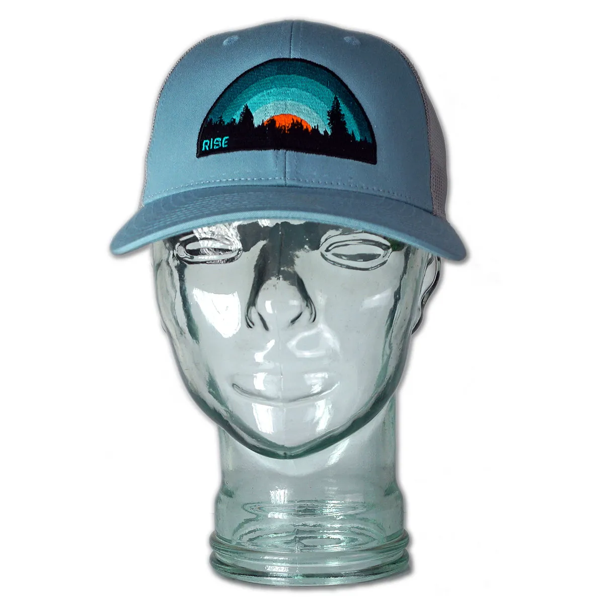 Turquoise Sunset - Trucker Hat - Light Blue/Aluminum