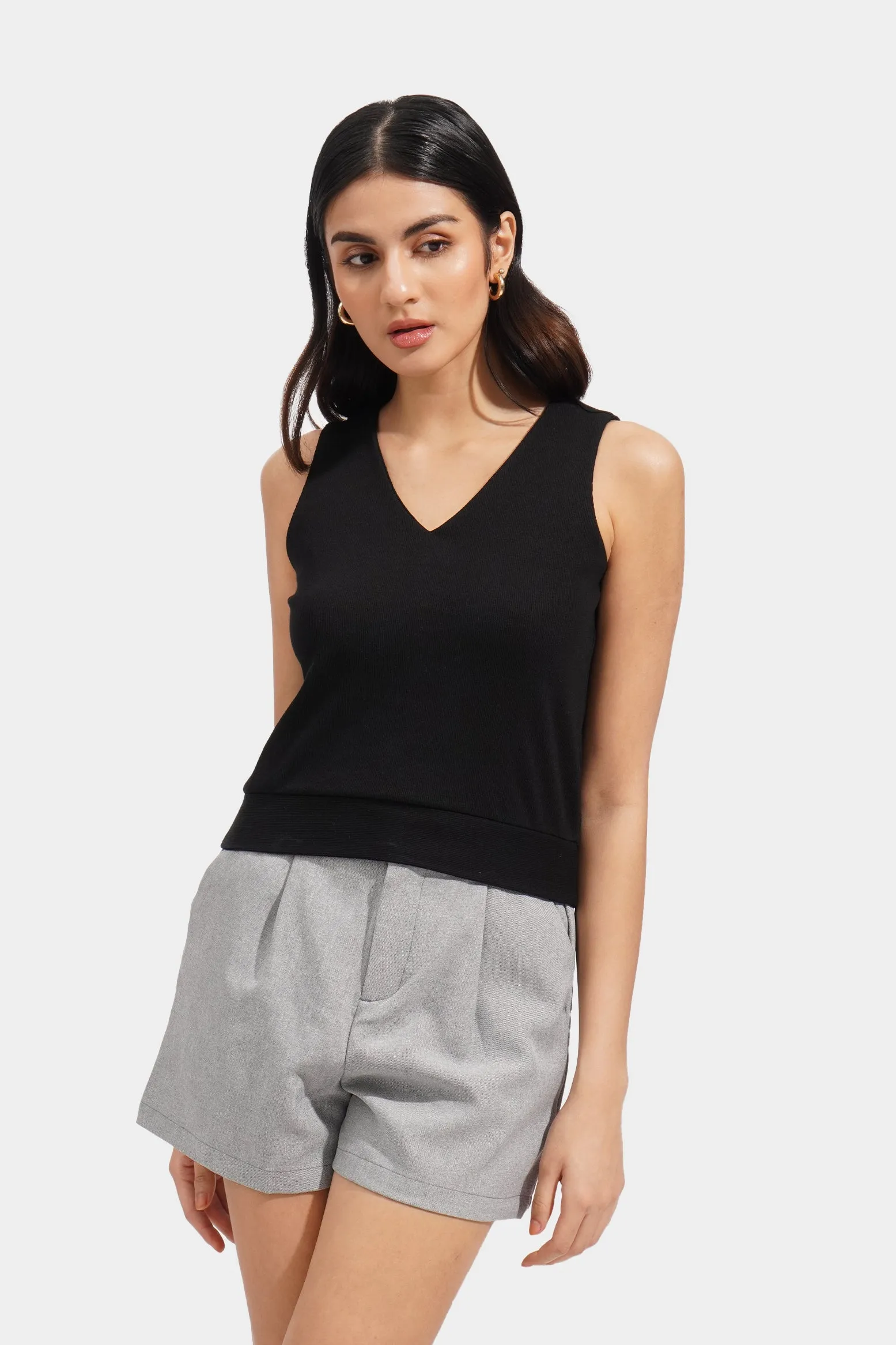 V-Neck Ribbed Tee