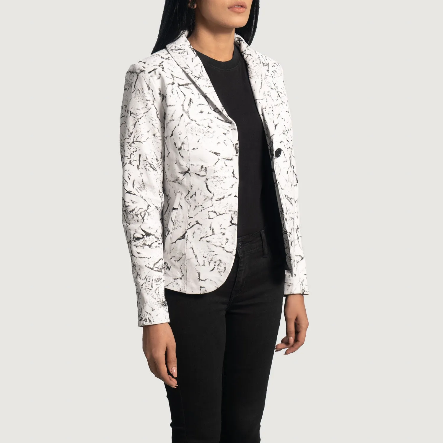 Vagabond White Leather Blazer