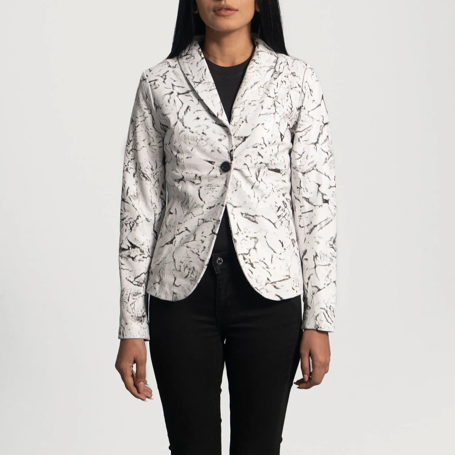 Vagabond White Leather Blazer