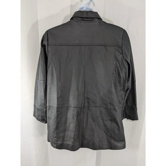 VENEZIA VITALE! CLASSIC COOL- WARM?- BLACK GENUINE LEATHER JACKET, COAT! SZ 20W
