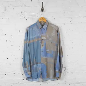 Vintage Patterned Party Shirt - Blue - L