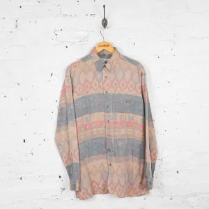 Vintage Patterned Party Shirt - Brown - M