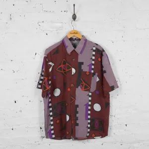 Vintage Patterned Party Shirt - Purple - XL