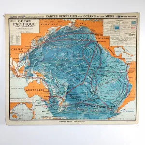 Vintage School Map "Ocean Pacifique"