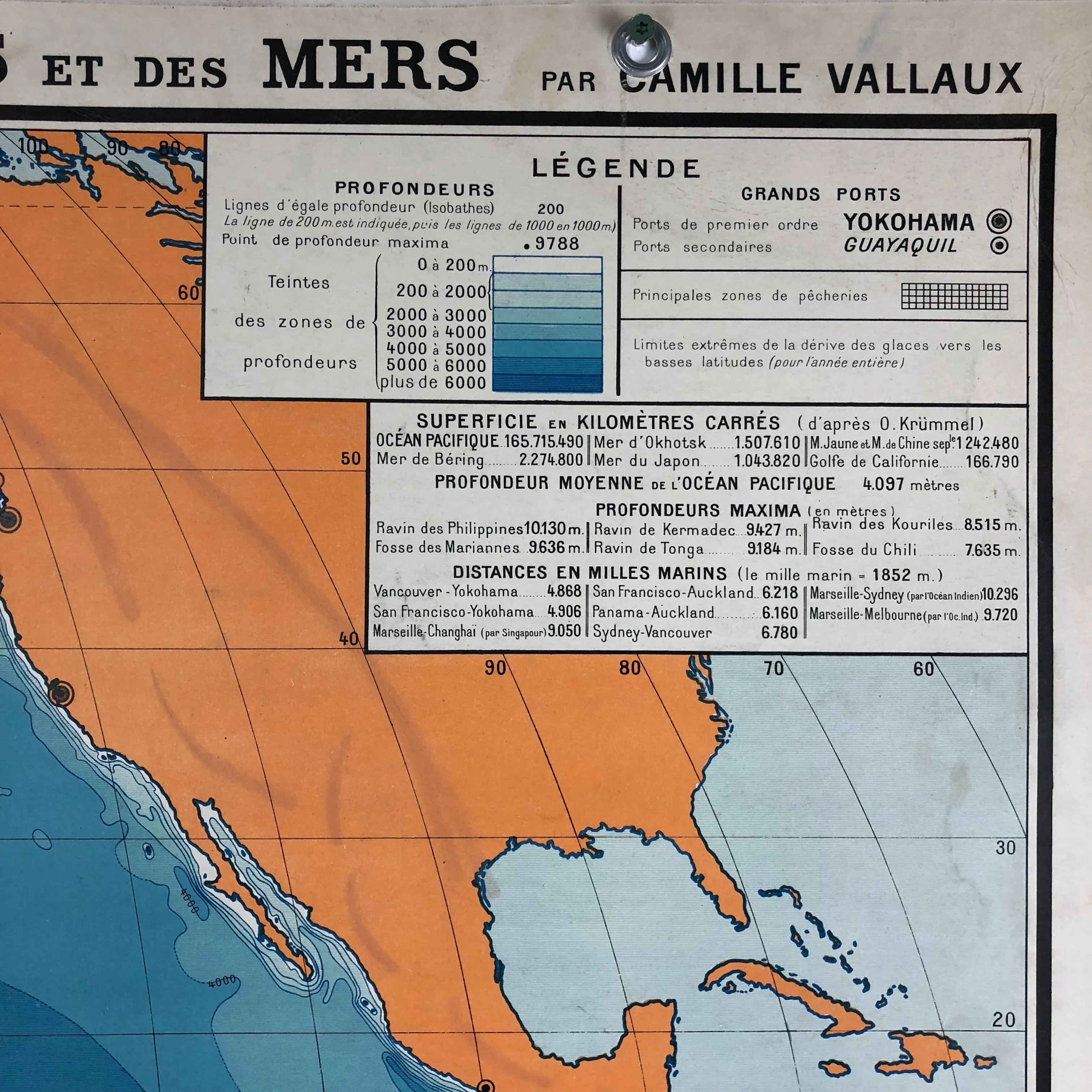 Vintage School Map "Ocean Pacifique"