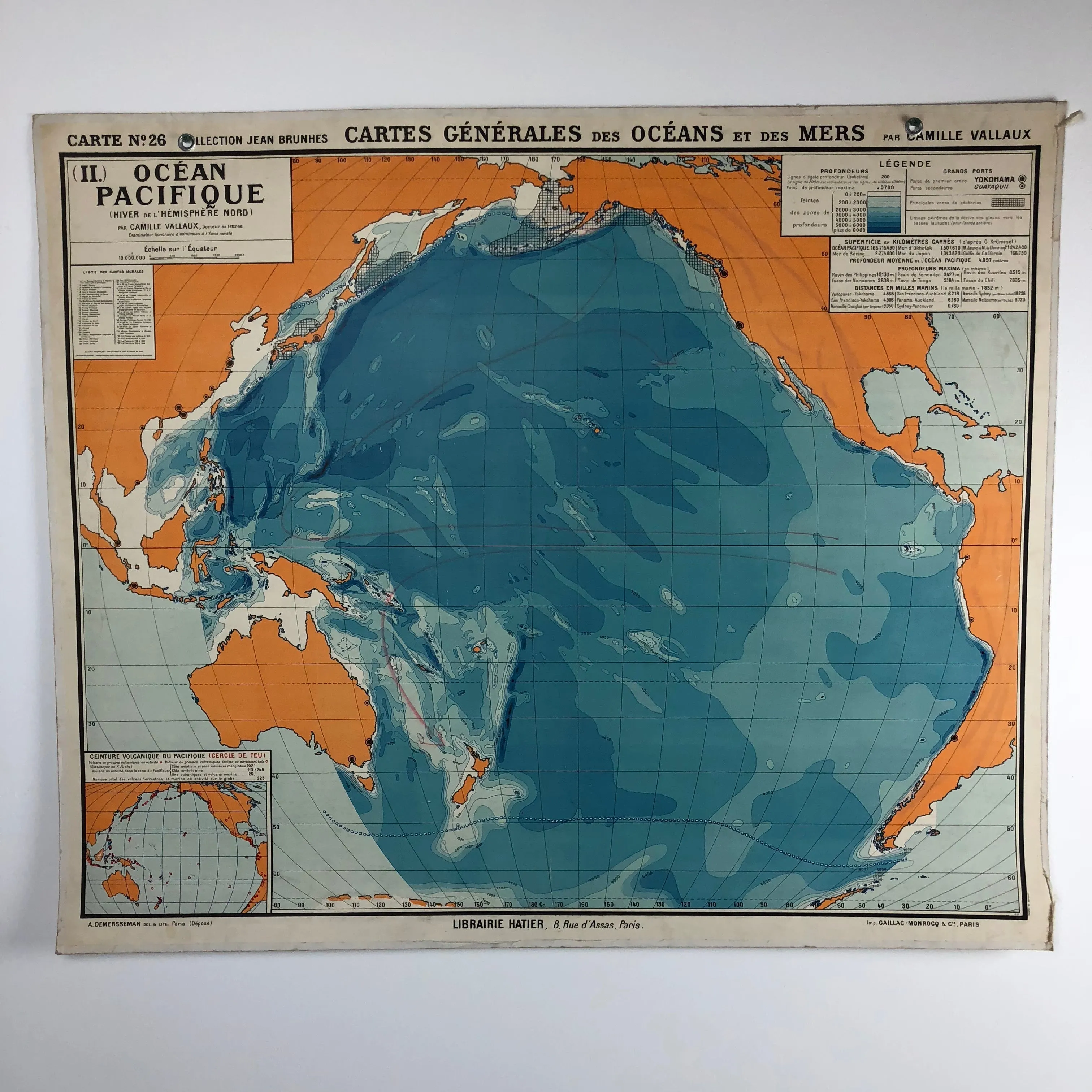 Vintage School Map "Ocean Pacifique"