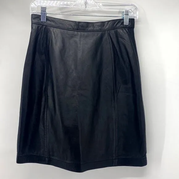 Vintage Wilson black leather skirt mini rocker date Night girls night