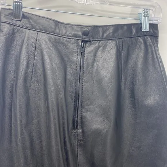 Vintage Wilson black leather skirt mini rocker date Night girls night