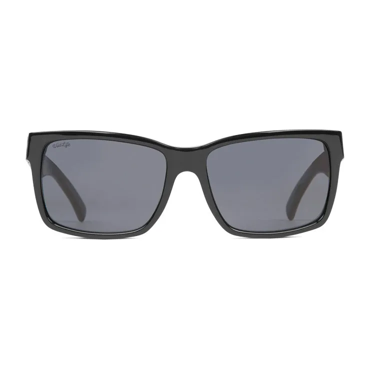 VonZipper Elmore Polarized Sunglasses - Black Gloss/Wildlife Vintage Gray
