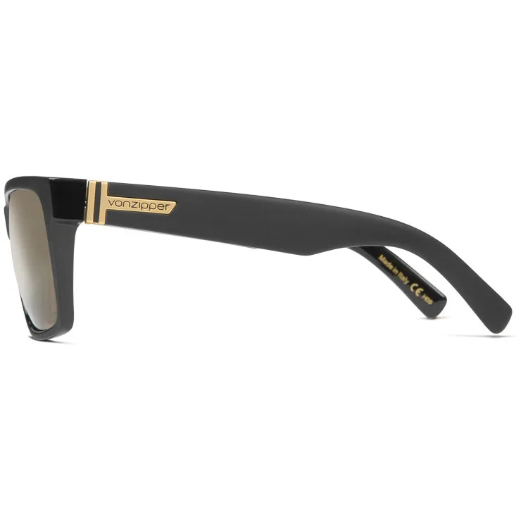 VonZipper Elmore Sunglasses - Black Satin Gloss/Gold Chrome