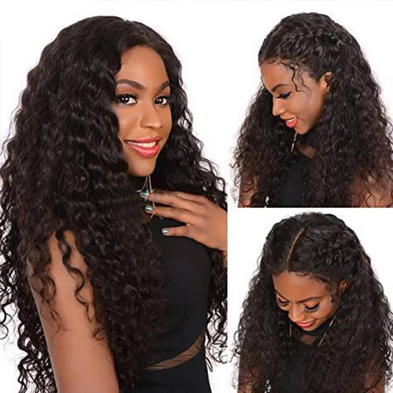 Wavymy Affordable Virgin Human Hair Water Wave 3 Bundles With 4x4 Lace Closure