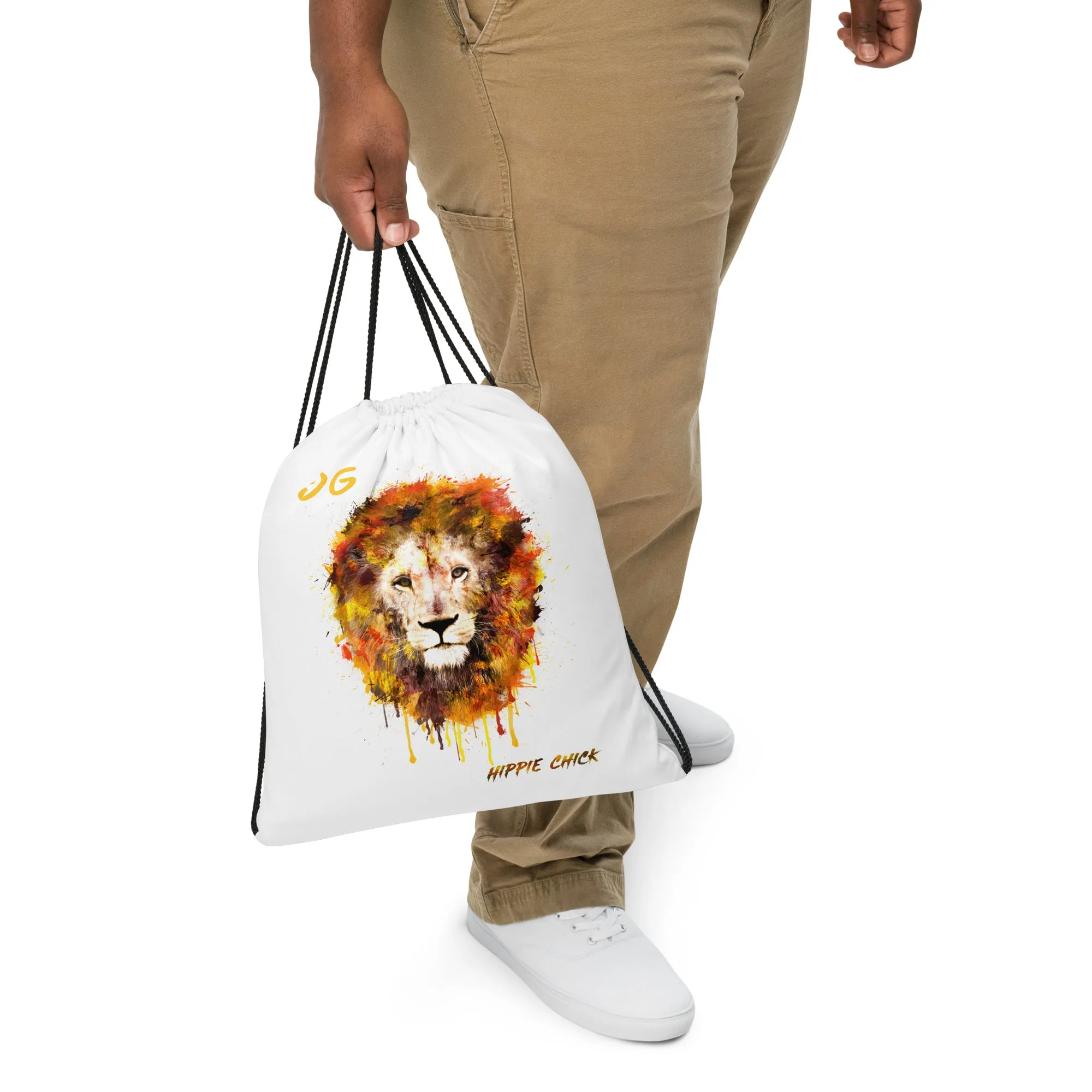 White Drawstring Bag