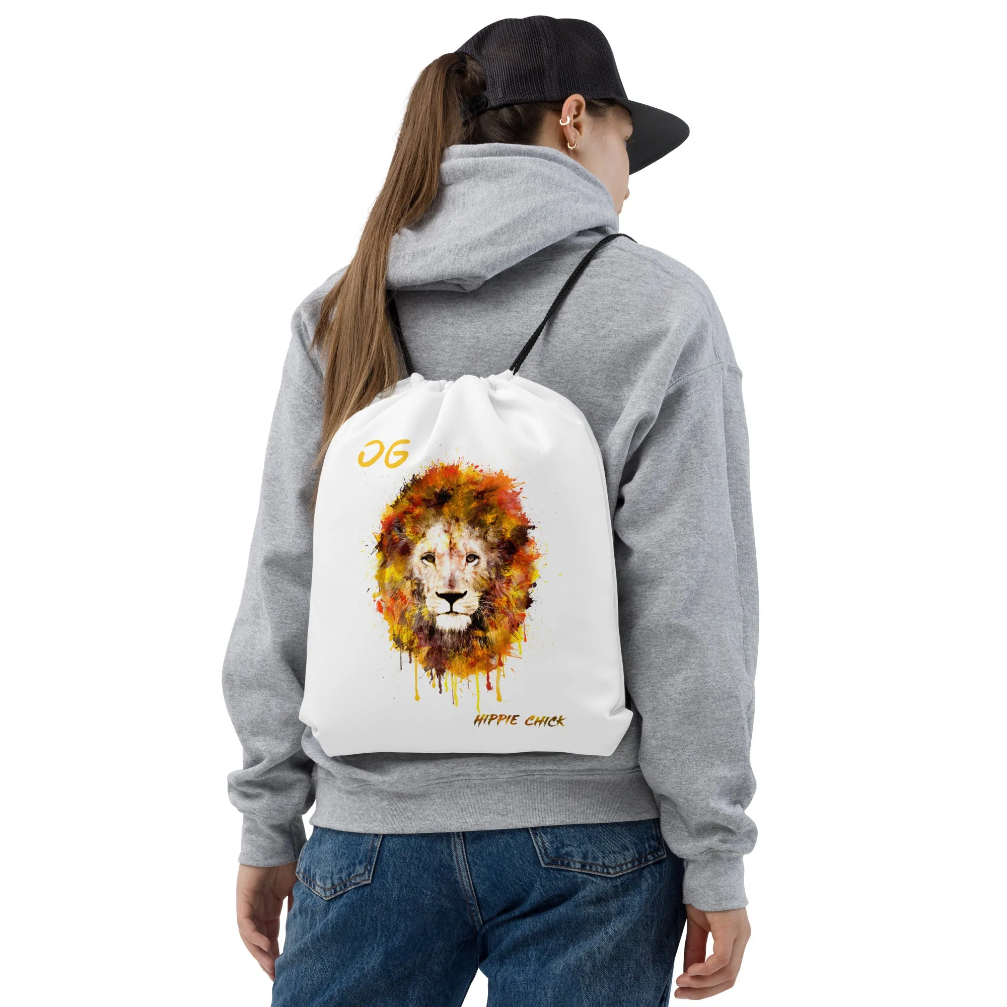 White Drawstring Bag